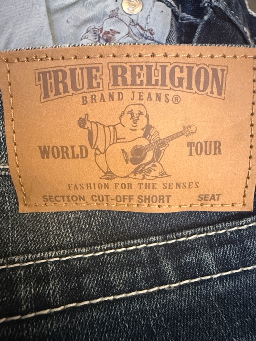 NEW True Religion Dark Blue Denim Bermuda Shorts - Picture 9 of 10